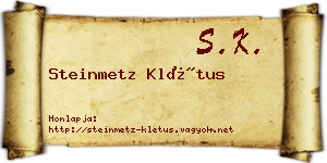 Steinmetz Klétus névjegykártya